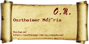 Osztheimer Mária névjegykártya